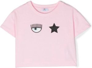 Chiara Ferragni Kids T-shirt met print Roze