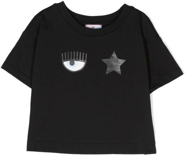 Chiara Ferragni Kids T-shirt met print Zwart