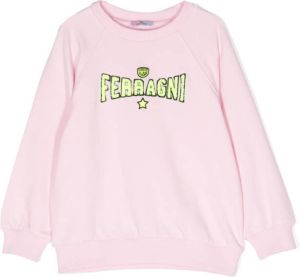 Chiara Ferragni Kids T-shirt verfraaid met logo Roze