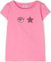 Chiara Ferragni Kids Verfraaid T-shirt Roze - Thumbnail 1
