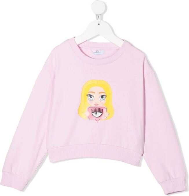Chiara Ferragni Kids x Chiara Ferragni sweater met print Roze