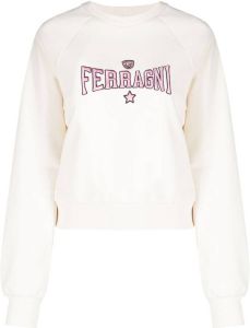 Chiara Ferragni Sweater met geborduurd logo Beige