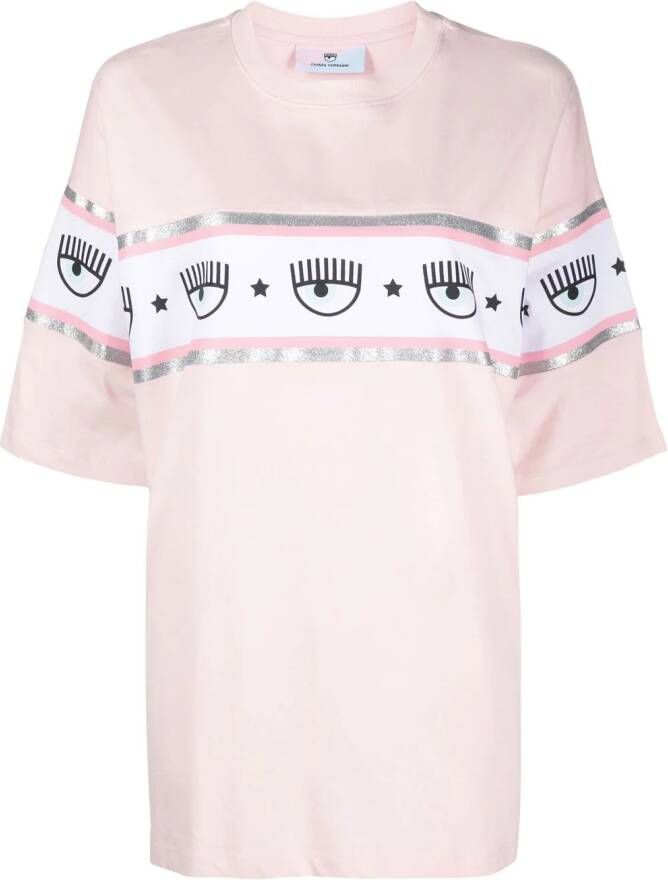 Chiara Ferragni T-shirt met logoband Roze