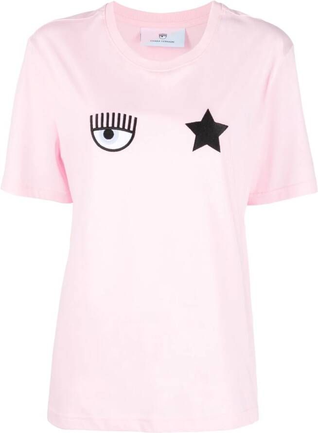 Chiara Ferragni T-shirt met logoprint Roze