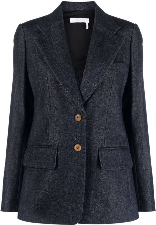 Chloé Blazer met enkele rij knopen Blauw