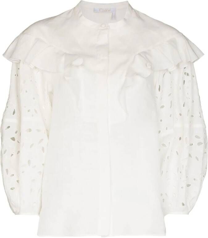Chloé Broderie anglaise blouse Wit
