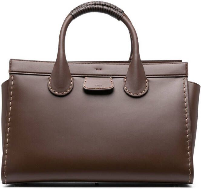 Chloé Edith leren shopper Bruin