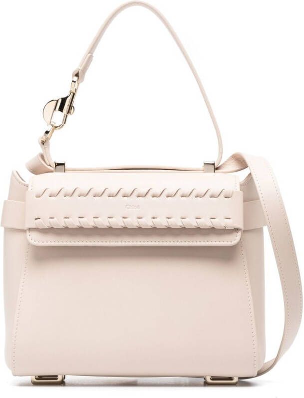 Chloé Shopper met logo-reliëf Beige