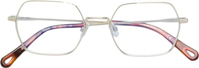Chloé Eyewear bril met rechthoekige frame Metallic