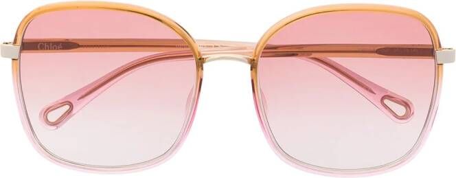 Chloé Eyewear Franky zonnebril met vierkant montuur Geel