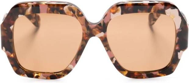 Chloé Eyewear Gayia zonnebril met vierkant montuur Bruin
