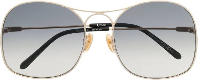 Chloé Eyewear Zonnebril met oversized montuur Goud