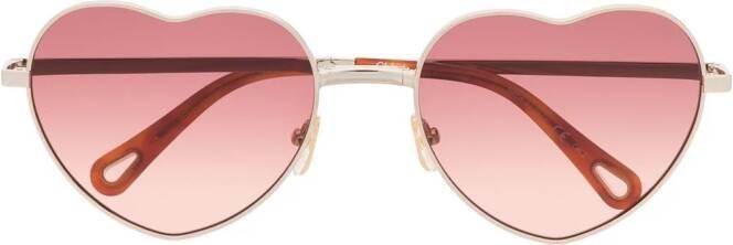 Chloé Eyewear Milane zonnebril met hartvormig montuur Goud