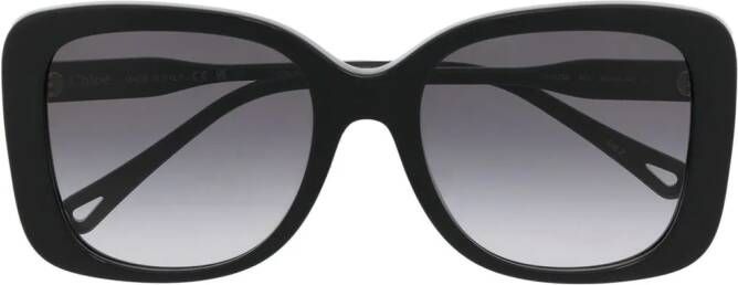Chloé Eyewear Zonnebril met oversized montuur Zwart
