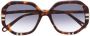 Chloé Eyewear Zonnebril met rond montuur Bruin - Thumbnail 1