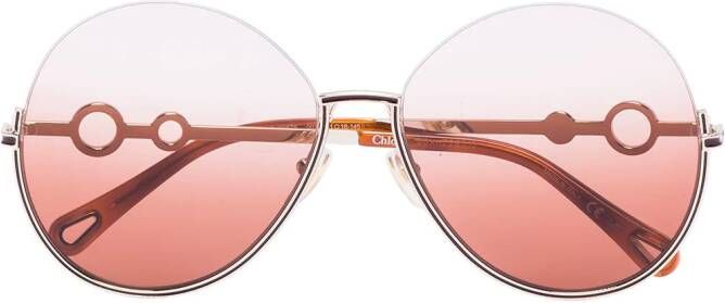 Chloé Eyewear Sofya zonnebril met rond montuur Bruin