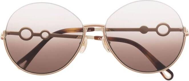 Chloé Eyewear Sofya zonnebril met rond montuur Goud
