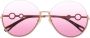 Chloé Eyewear Sofya zonnebril met rond montuur Goud - Thumbnail 1