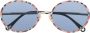 Chloé Eyewear Vitto zonnebril met rond montuur Blauw - Thumbnail 1