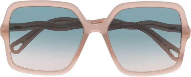 Chloé Eyewear Zelie zonnebril met vierkant montuur Beige