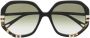 Chloé Eyewear Zonnebril met oversized rond montuur Zwart - Thumbnail 1