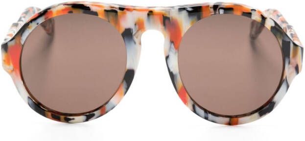 Chloé Eyewear Zonnebril met rond montuur Oranje
