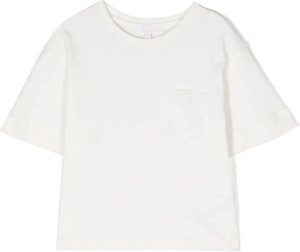 Chloé Kids T-shirt met geborduurd detail Wit