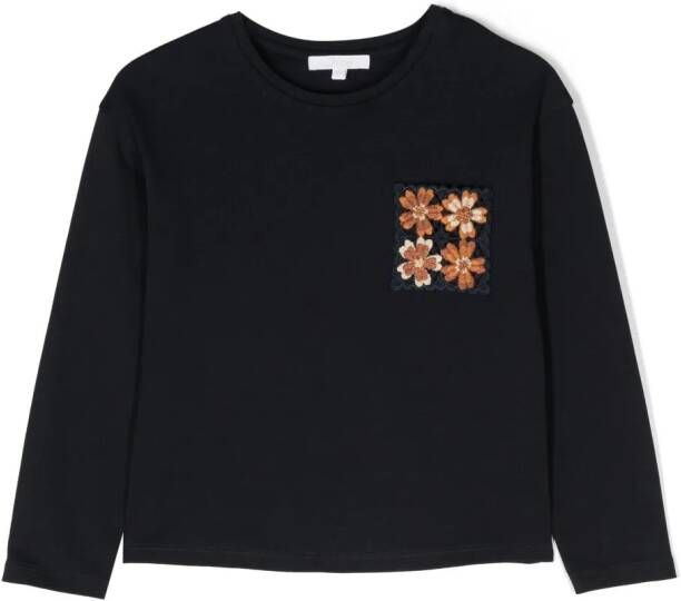 Chloé Kids Sweater met logo Blauw
