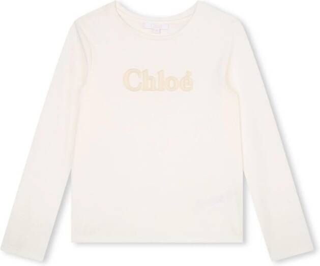 Chloé Kids Sweater met borduurwerk Wit