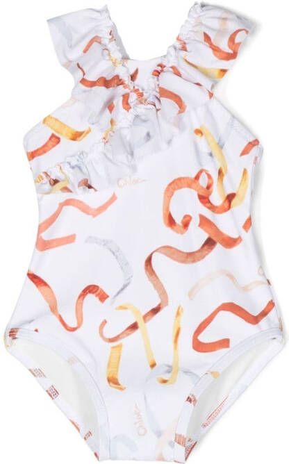 Chloé Kids Badpak met print Wit