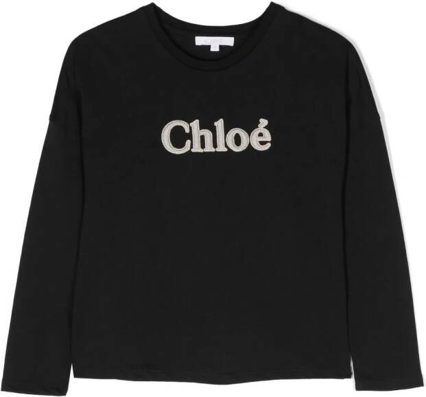 Chloé Kids Sweater met logo Zwart