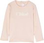 Chloé Kids T-shirt met logopatch Roze - Thumbnail 1