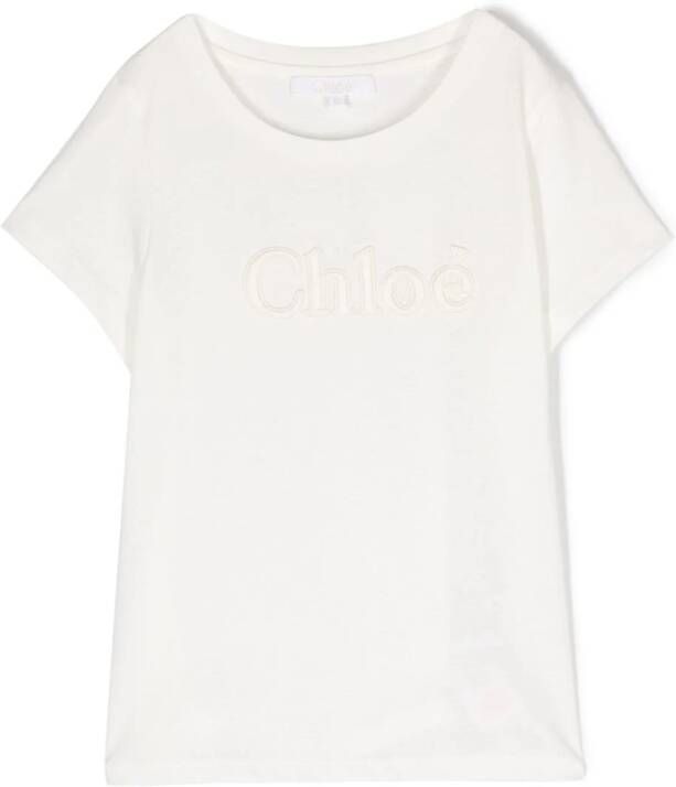 Chloé Kids T-shirt met logopatch Wit
