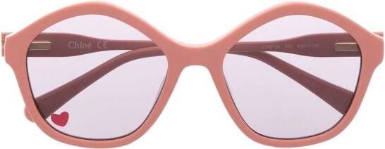 Chloé Kids Zonnebril met geometrisch montuur Roze