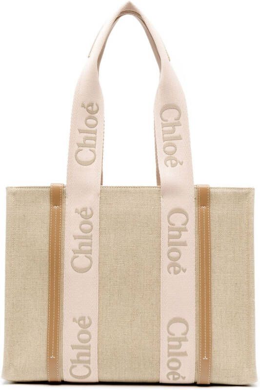 Chloé Woody medium shopper Beige