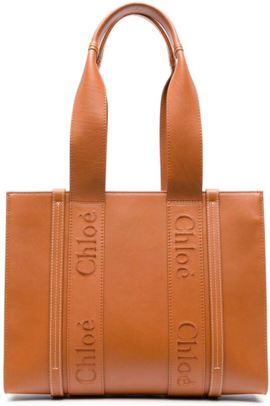 Chloé Woody medium shopper Bruin