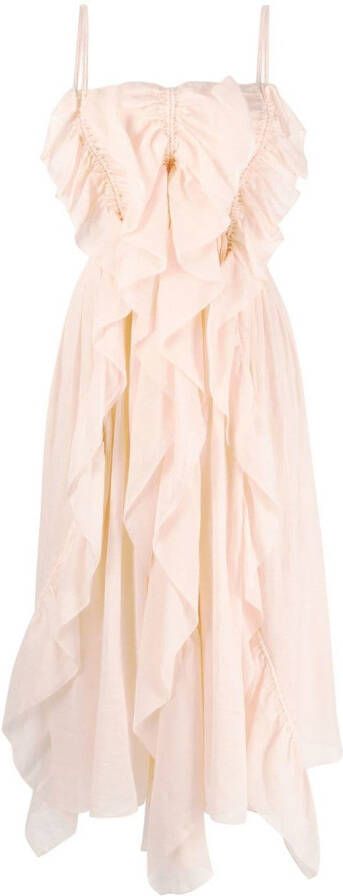 Chloé Midi-jurk met ruches Roze
