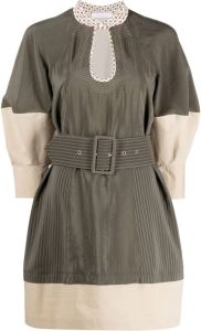 Chloé Mini-jurk met ceintuur Groen