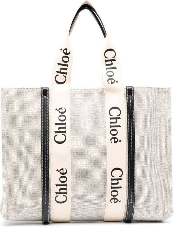 Chloé Shopper met logoband BLUE
