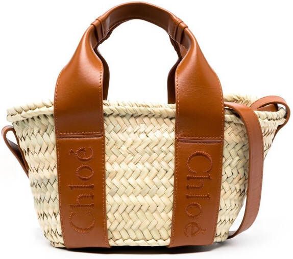 Chloé Shopper met logodetail Beige