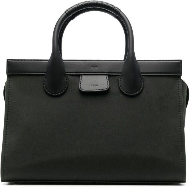 Chloé Shopper met reliëf logo Groen