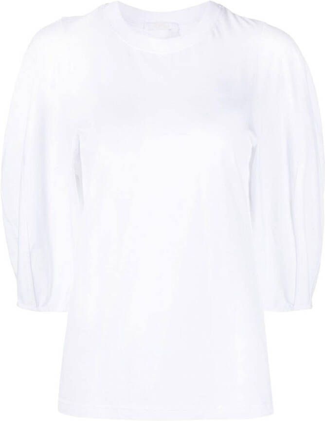 Chloé T-shirt met geborduurd logo Wit