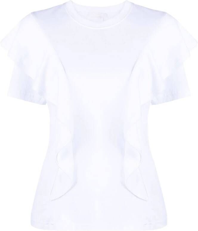 Chloé T-shirt met ruches Wit