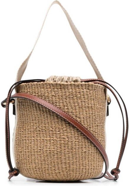 Chloé Woody kleine basket shopper Beige