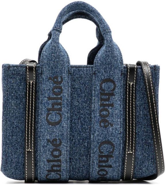 Chloé Woody kleine shopper Blauw