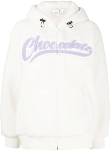 CHOCOOLATE Hoodie met geborduurd logo Wit