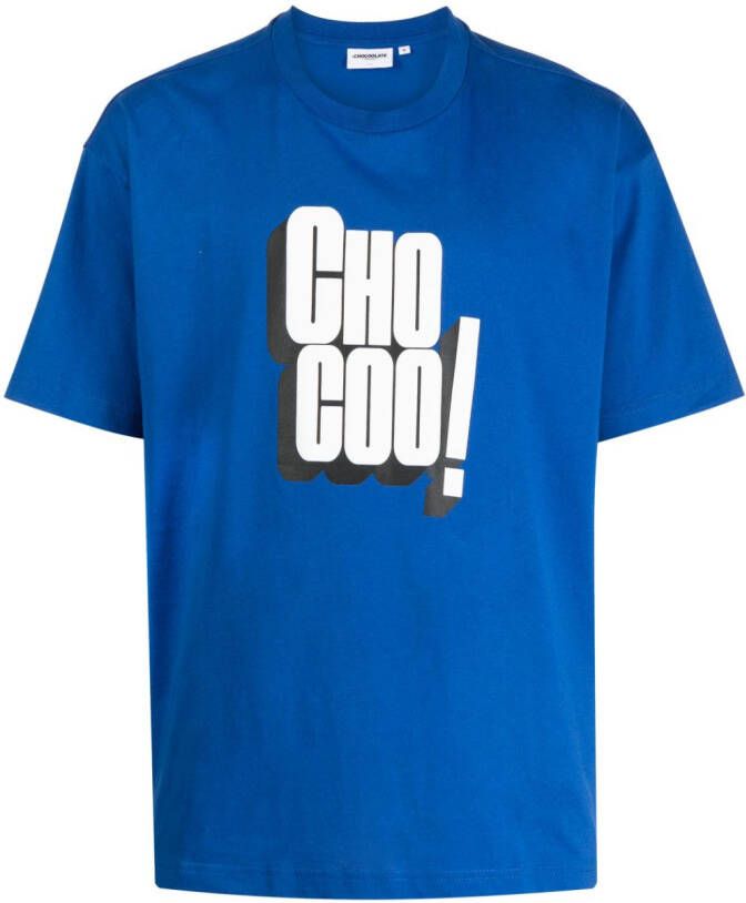CHOCOOLATE T-shirt met tekst Blauw