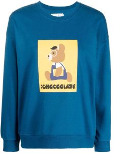 CHOCOOLATE Sweater met logoprint Blauw
