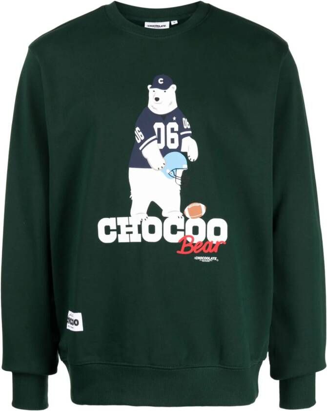CHOCOOLATE Sweater met logoprint Groen