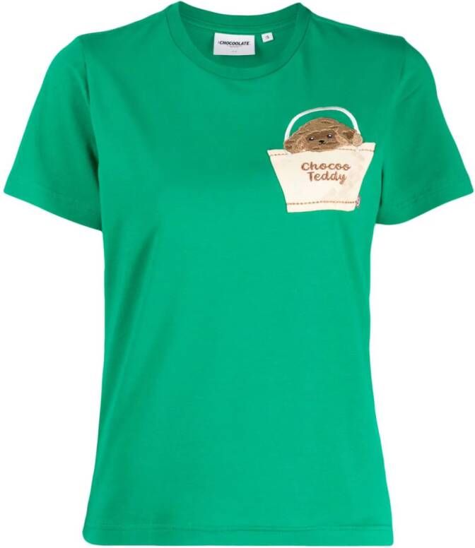 CHOCOOLATE T-shirt met applicatie Groen